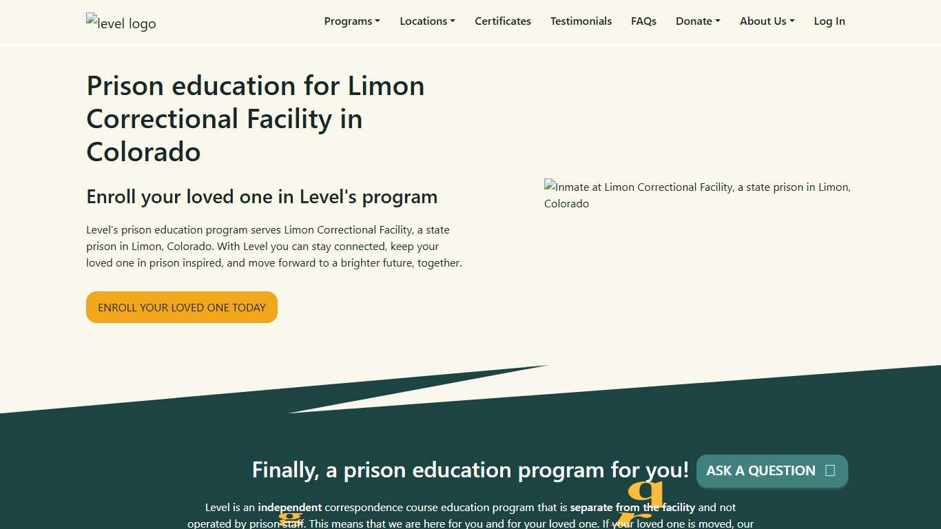 Prison Education For Limon Correctional Facility - Level